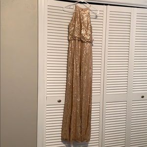 BHLDN size 0 Rose Gold Sequined Bridesmaid